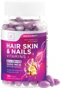 Hår, hud & negle Vitaminer for kvinder - Biotin 5000mcg til støtte hårvækst med Argan Oil, Collagen & Hyaluronsyre, smuk, stærkere hud, hår & negle Vitamin Supplement - 120 Softgels