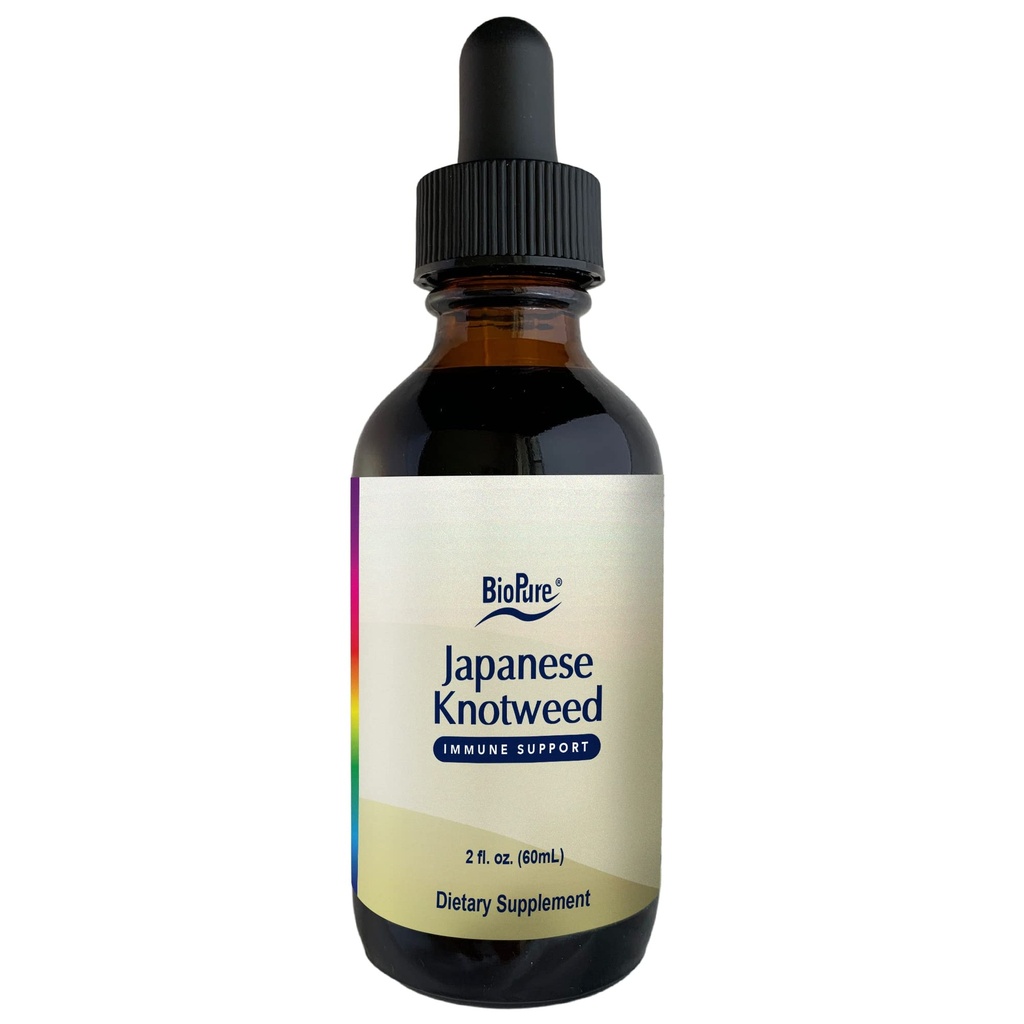 BioPure Japansk Knotweed Herbal Tinktur - Potent botanisk ekstrakt rig i polyphenoler herunder Resveratrol til støtte lever & immunfunktion, cellular sundhed, og Microbiome Balance - 2 fl oz