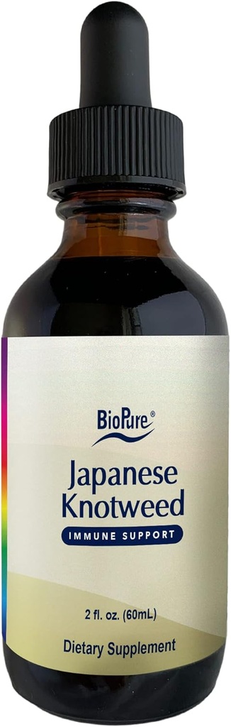 BioPure Japansk Knotweed Herbal Tinktur - Potent botanisk ekstrakt rig i polyphenoler herunder Resveratrol til støtte lever & immunfunktion, cellular sundhed, og Microbiome Balance - 2 fl oz