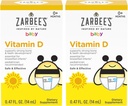 Zarbees D-vitamindråber til spædbørn, 400IE (10mcg) Baby & Toddler Liquid Supplement, Newborn & Up, Dropper Syringe inkluderet, pakke med 2 0,47 Fl Oz flasker