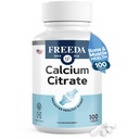 Freeda Calcium Citrate - Kosher Vegan Bone Strength Supplement - Understøtter Knogletæthed & Muskelfunktion - Calcium 1000mg per servering - Ingen tilsat D-vitamin - (100 tabletter)