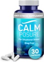 Anti Stress supplement - 30 kapsler - Calming Kosttilskud til voksne med Magnesium & C-vitamin - Naturlige stress support piller - Rolig kapsler til kvinder og mænd - Stress Vitamin Daglig