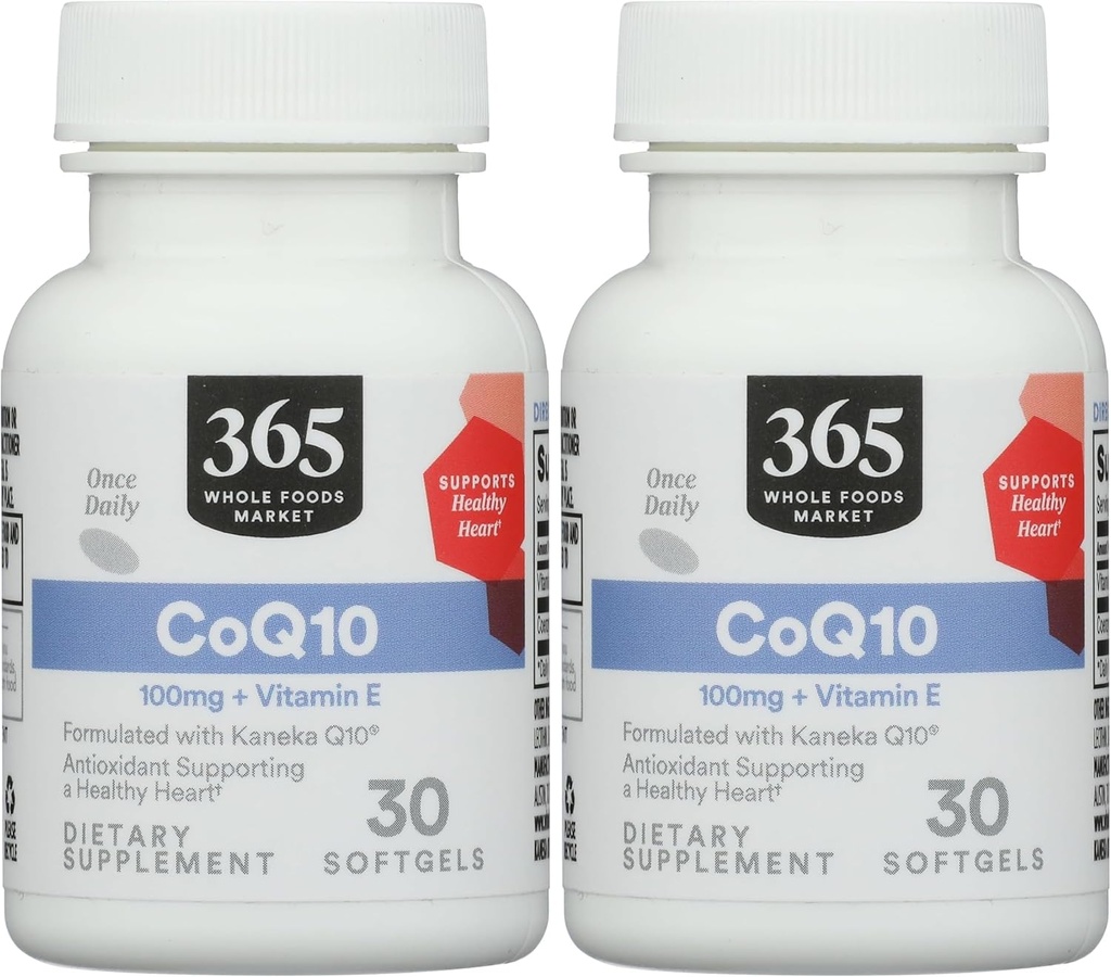 365 by Whole Foods Market, Co Q10 100Mg, 30 Softgels (pakke med 2)