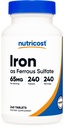 Nutricost Iron (As Ferrosulfate) 65mg, 240 tabletter - non-GMO, Gluten Free