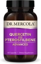 Dr. Mercola Quercetin & Pterostilben Advanced - Understøtter Respiratoriske & immunforsvar - 500 mg Quercetin - High- Biotilgængelighed Formel - Non- GMO, Gluten- Free & Soy Free - 60 kapsler (30 Servere)