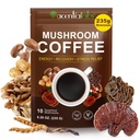 Mushroom kaffe (235g Supersize), 10 Superfood Mushrooms Blend for Energy, Recovery & Focus, Organic Instant Coffee Powder med Lions Mane, Reishi, Chaga, Cordyceps, 8.28 OZ