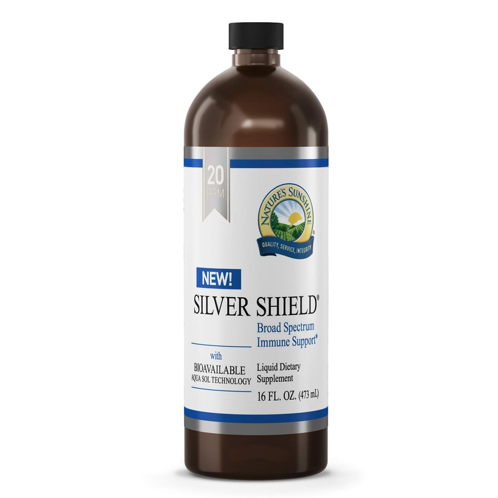 Nature 's Sunshine Silver Shield Liquid, 16 Fl Oz Shape 124; Kolloid Sølv Væske med Aqua Sol Teknologi giver immunforsvar og beskyttelse