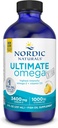 Nordic Naturals Ultimate Omega Xtra Liquid, Lemon Flavor - 8 oz - 3400 mg Omega-3 + 1000 IE D3- vitamin - EPA & DHA - hjerne, hjerte, fælles, og immunsundhed - ikke-GMO - 48 Serveringer