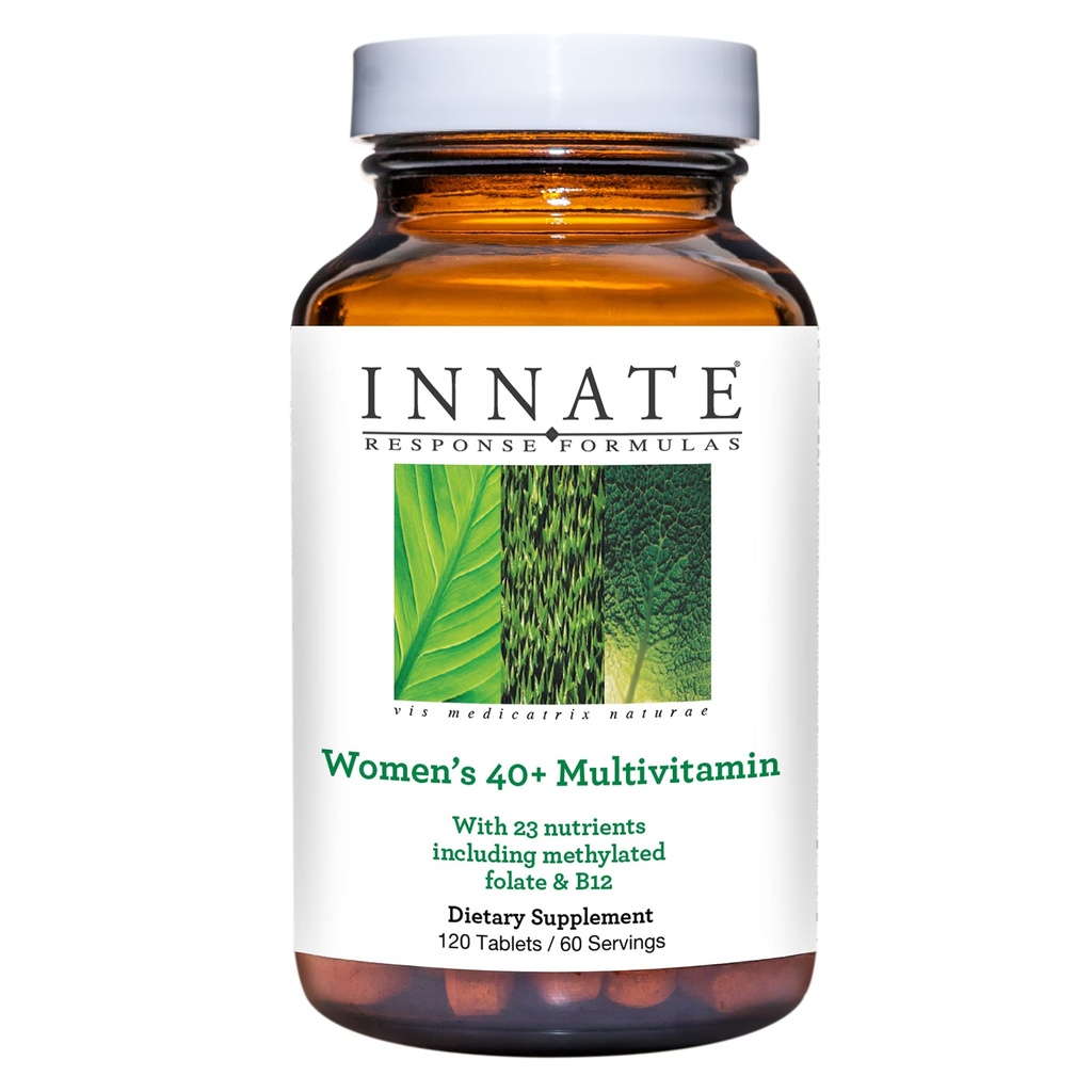 Innate Response Formulas Women 's 40 + Multivitamin - Daily Multivitamin for Women 40 og derover - Inkluderer methylfolat og B12 - Made without 9 Food Allergens - 120 tabletter (60 Servere)
