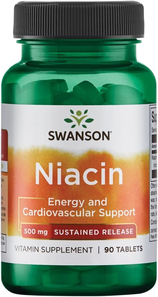 Swanson Vedvarende udgivelse Niacin 500 Milligram 90 Tabs