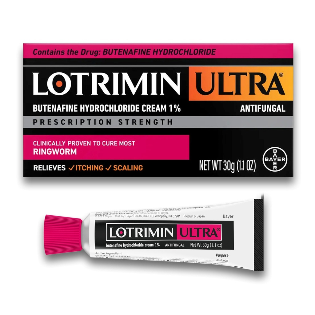Lotrimin Ultra Ringorm Cream, Butenafine Hydrochlorid 1%, Effektiv svampebehandling af de fleste Ringorm, 1.1 Ounce (30 Bedste)