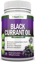 Black Currant Oil - 1000 Mg - 180 Softgels - Cold- Pressed Pure Black Currant Seed Oil - Hexane Free - 140mg GLA Per Servering - Regulerer Hormonal Balance - Great for immunsystem, hår og hud