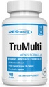 PEScience TruMulti Multivitamin til mænd, Daglig formel med Premium Vitamin C, D, Zink, Chrom Picolinate supplement til immunstøtte, Chelated Minerals, 90 Let at synke kapsler
