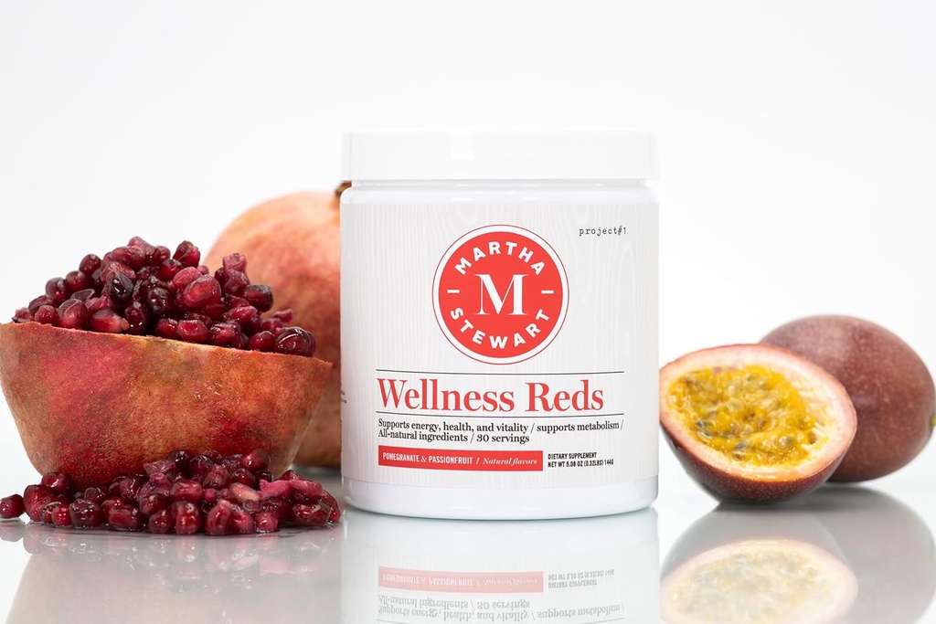 Martha Stewart Wellness Reds - En blanding af antioxidant- Rich Superfoods med Beet Root Powder for Health - Energy Powder Drink Mix 124; Frugt Protein Powder Budding 124; Antioxidanter Supplement [Pomegranate]