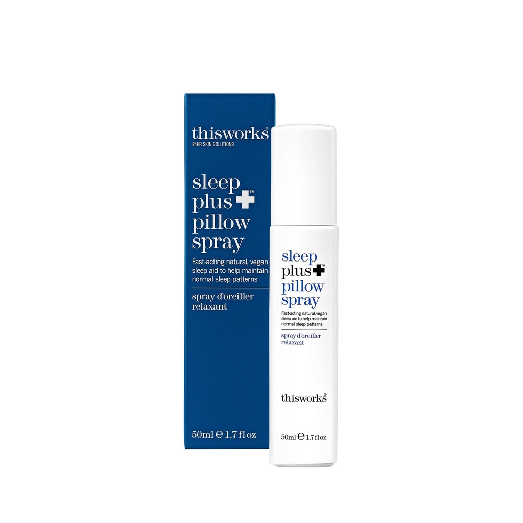 Denne Works Sleep Plus Pillow Spray, 50 ml - Motion-Aktiveret Sleep Spray Infunderes med Lavendel, Camille og Vetivert - Science- Backed Pillow Spray designet til at hjælpe Restless Sleepers