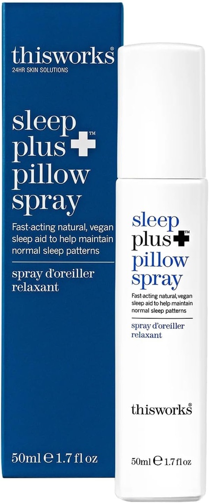 Denne Works Sleep Plus Pillow Spray, 50 ml - Motion-Aktiveret Sleep Spray Infunderes med Lavendel, Camille og Vetivert - Science- Backed Pillow Spray designet til at hjælpe Restless Sleepers