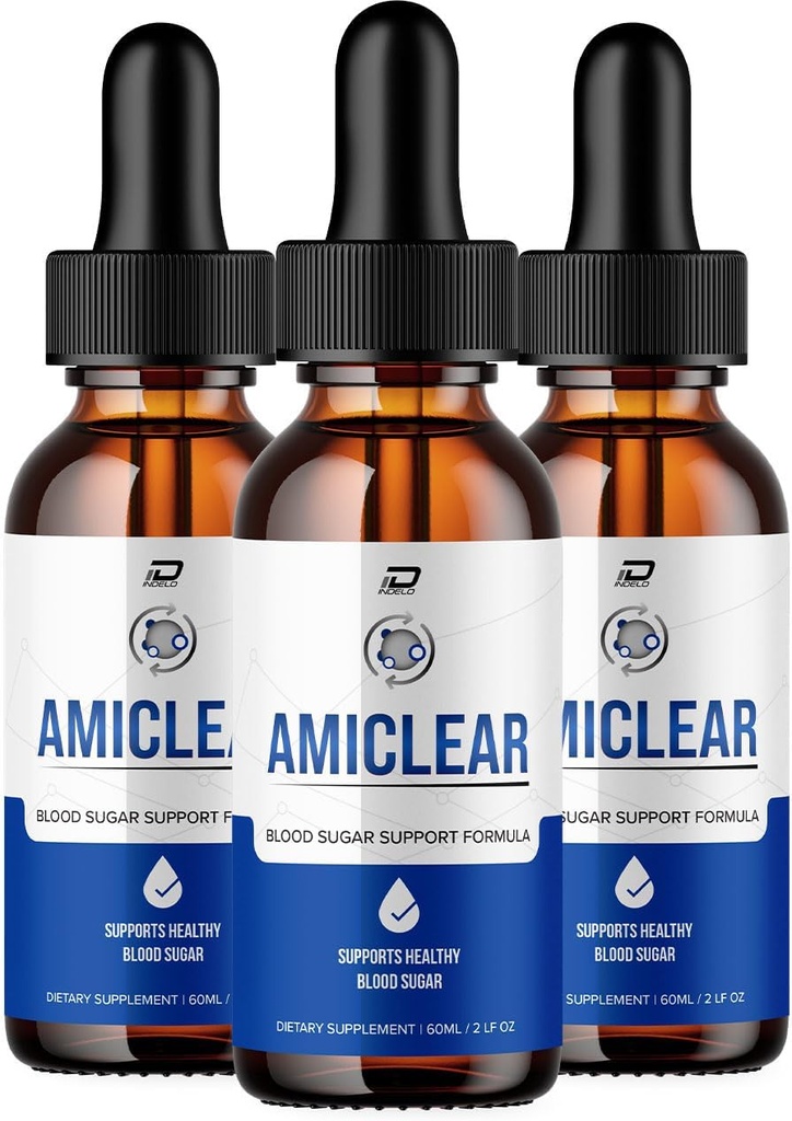 Amiclear Drops Sund Formel - Kosttilskud Drops - Ekstra styrke Amiclear Liquid Drops, Grape Seed, Amiclear Drops Anmeldelser (3 Pack - 180 ML)