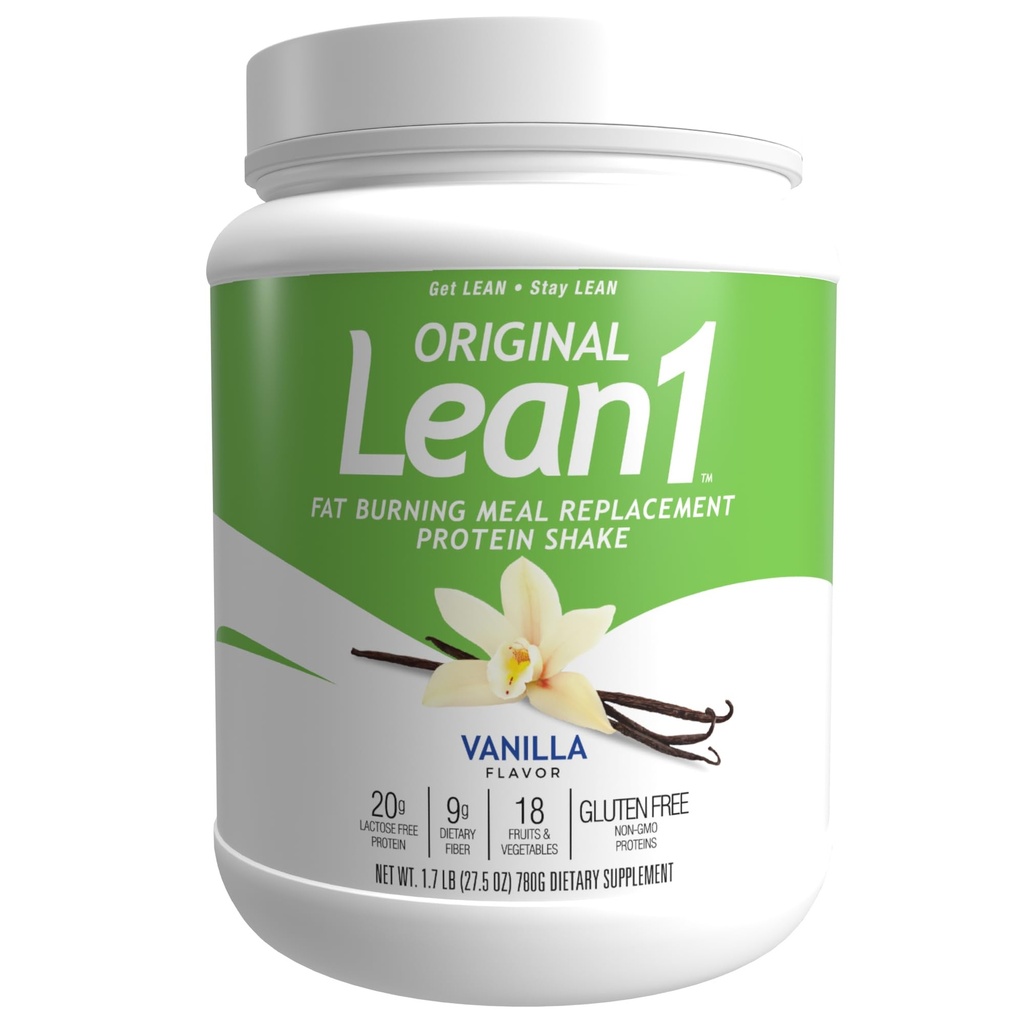 Nutrition 53 Lean 1 Fat Burning Protein Shake, Vanilla Flavor, 15 Servering Tub