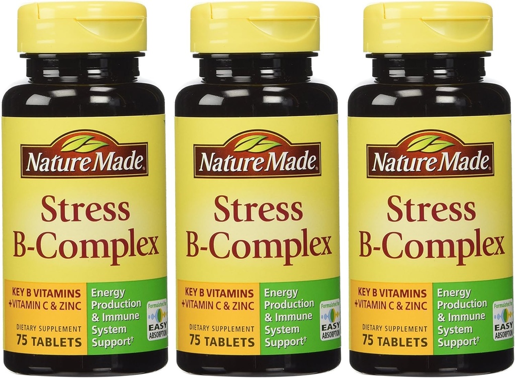 Natur Made Stress B Complex W Zink størrelse 75ct (pakke med 3) 225 ct I alt