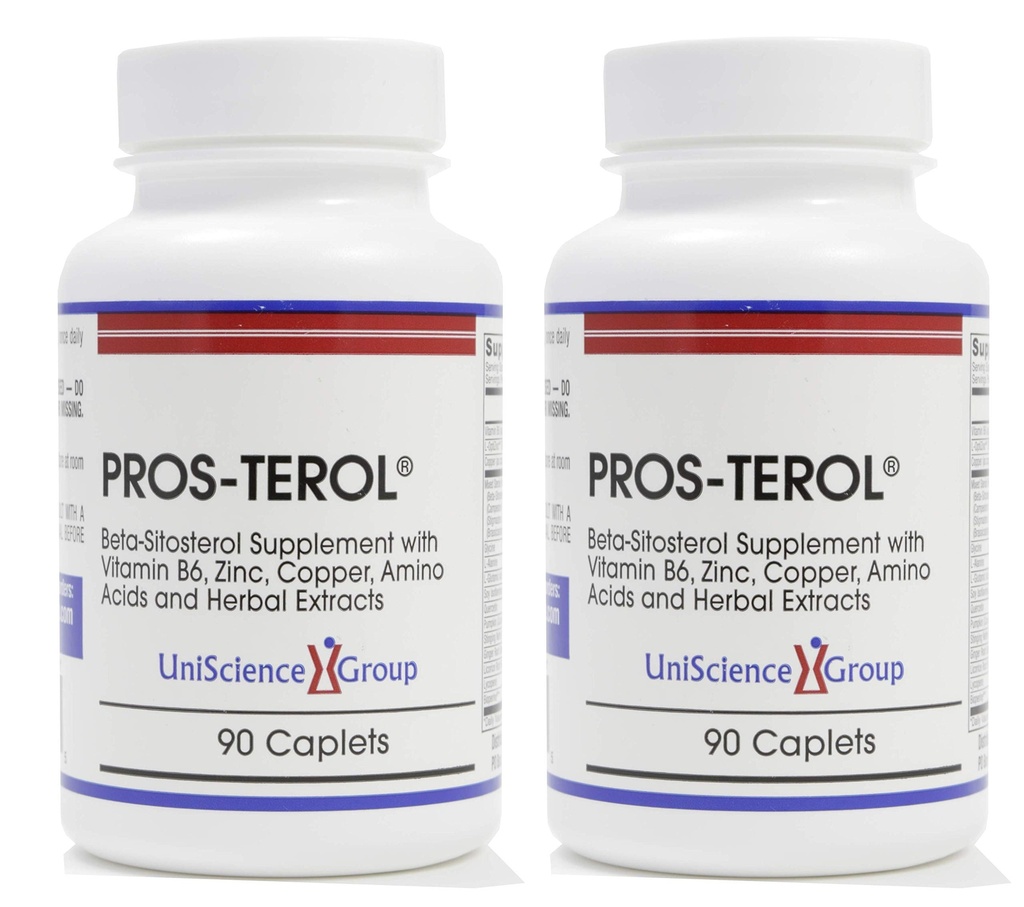 Pros- TEROL (2 Flaske kit), Prostate Relief med 900 mg Plant Steroler med Græskar frø, Stinging Nettle Root, Ginger Root, Lakrids Root Udtrækker 90 kapsler