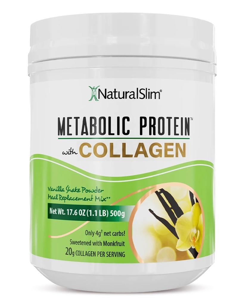 Metabolisk proteinpulver med collagen, Whey Protein Powder Shake, Hydrolyzed Collagen med L- Glutamin til metabolisk støtte, fordøjelse, hud, joints & muskel, lav Carb Meal udskiftning, 17.06 oz