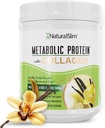 Metabolisk proteinpulver med collagen, Whey Protein Powder Shake, Hydrolyzed Collagen med L- Glutamin til metabolisk støtte, fordøjelse, hud, joints & muskel, lav Carb Meal udskiftning, 17.06 oz