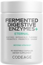 Kodeage Fermenterede fordøjelsesenzymer Supplement 3 - Måned Supply - 14 fordøjelsesenzymer, Probiotika, Prebiotika, Fermenterede botanicals, Plantbaserede Multi Pankreatiske enzymer - 1 Capsule a Day - 90 Kapsler