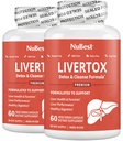 LiverTox - Avanceret lever Detox & Rense Formel - Urte leverstøtte med mælk tidsel, gurkemeje, Artiskoke, Mælkebøtte, Mælkebøtte, Beet & Zink Hjælper leverfunktionen & fordøjelsesbesvær 124; Pack 2
