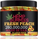 Hamp Gummies for Peace and Relaxation- High Potency Hamp Oil Gummys Peach- Fresh Full Flavor - Natural Hamp Ediply -for tilbage, Knees, rolig, søvn, ubehag-36 Store ringe-Made i USA