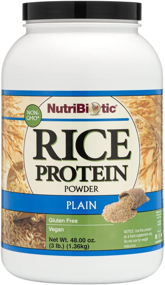 NutriBiotic Plain Rice Protein, 3 Lb (1,36 kg)