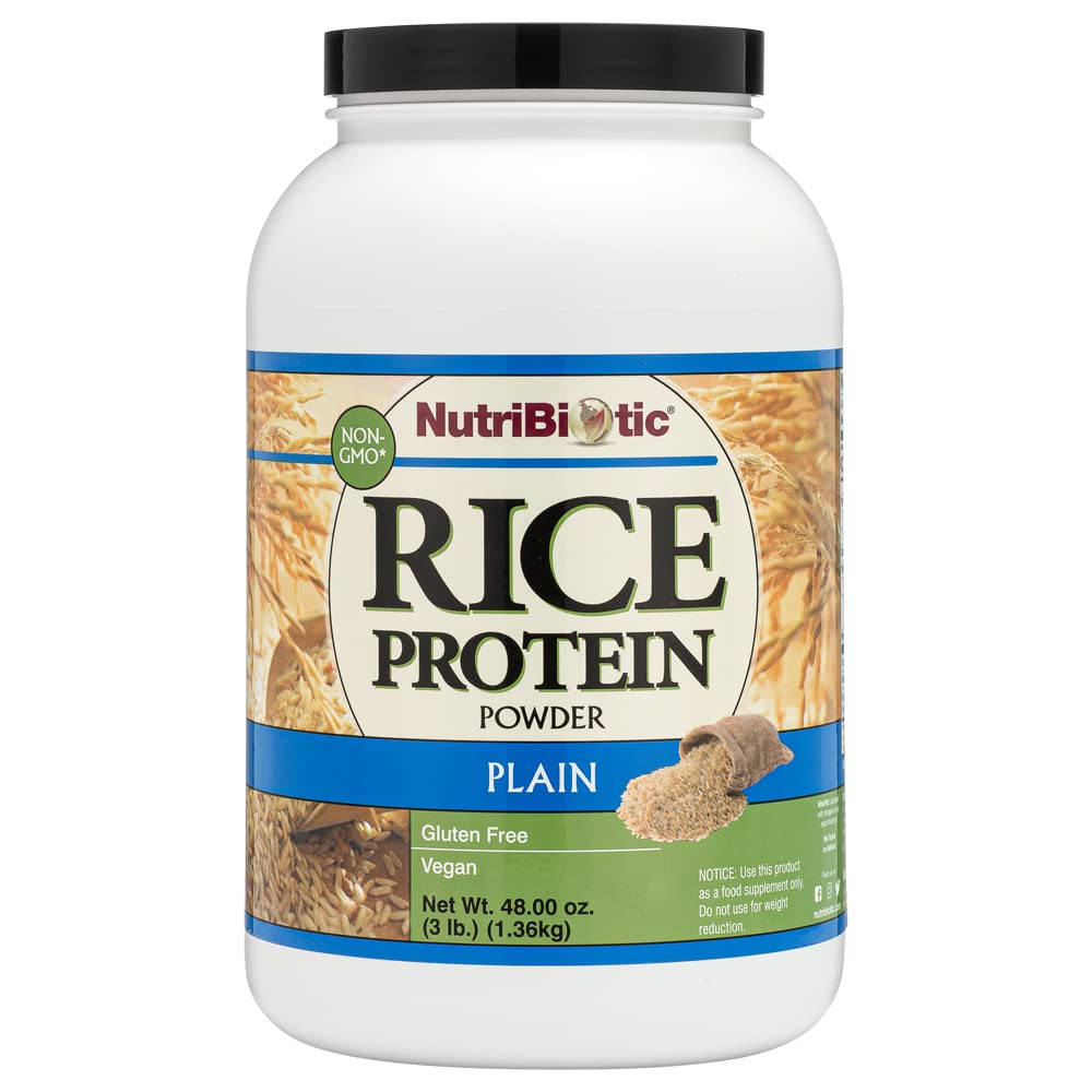 NutriBiotic Plain Rice Protein, 3 Lb (1,36 kg)