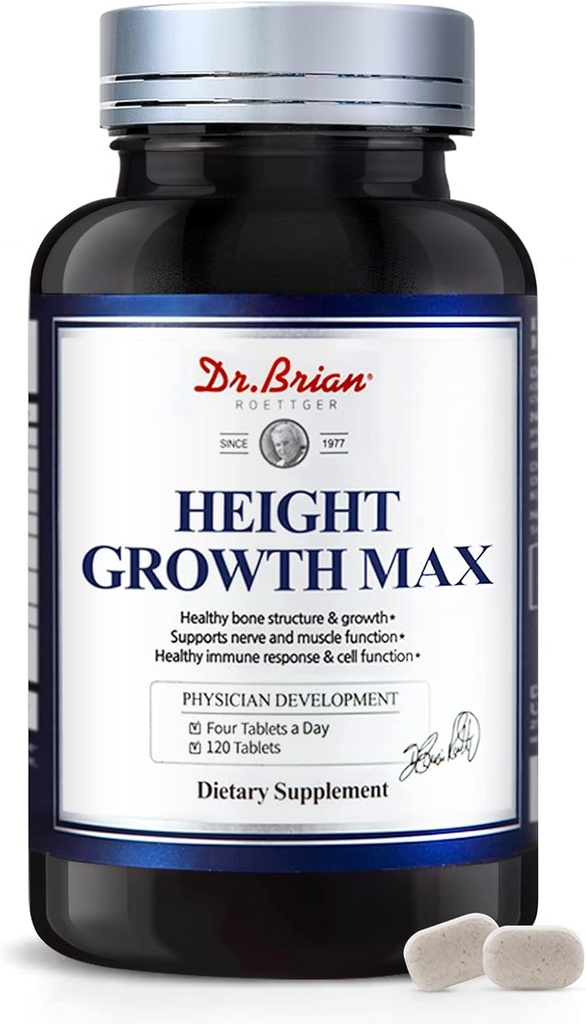 Højde Vækst Maximizer - Vækst Vitamin til Teens Højde Bone Styrke & Grow Taller naturligt, Kids Vitamin GMO- Free, Age 10 +, 120 tabletter