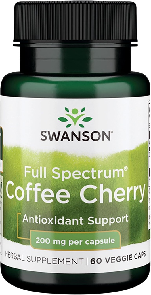Swanson Full- Spectrum kaffe Cherry - Herbal supplement fremme immunsystemet støtte & levere væsentlige Phytonutrients - Natural Samlet wellness support - (60 Veggie kapsler, 200mg Hver)