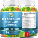 (2 Pakninger) Magnesium Glycinat Gummies til voksne og børn, Magnesium Malate tyggetabletter 400 mg,