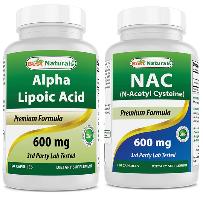 Bedste Naturals Alpha Lipoic Acid 600 mg & NAC N- Acetyl- Cystein 600 mg