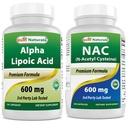 Bedste Naturals Alpha Lipoic Acid 600 mg & NAC N- Acetyl- Cystein 600 mg