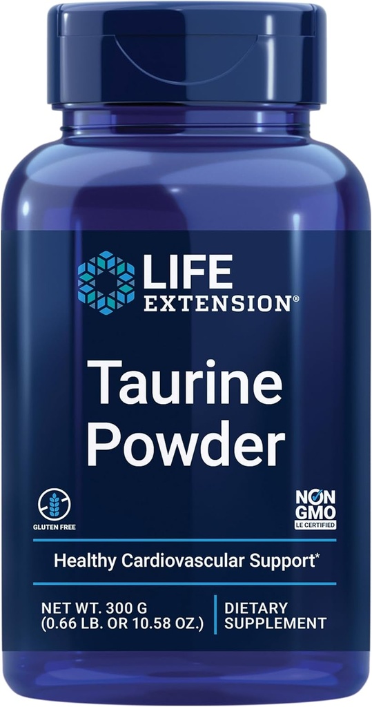 Life Extension Taurine Powder - Sund Kardiovaskulær support, fremmer hjernesundhed, sund aldring, og muskel og motion Inddrivelse - Glutenfri, Non- GMO, Vegetar - 300 Bedste