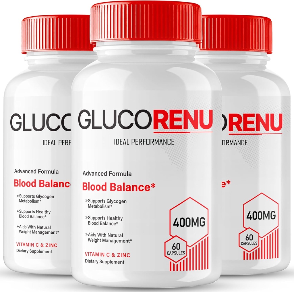 Gluco Renu Glyco Support Kapsler, GlucoRenu Health Support Pills - Maksimal styrke, Gluco Renu Sundhed & Wellness, Alle naturlige avancerede formel, GlucoRenu Kapsler Anmeldelser (3 Pack)