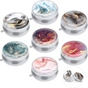 7PCS Round Pill Box Case, ULENDIS 3 Segment Portable Cute Pill Case Medicine Tablet Vitamin Holder Organizer, Dekorative Maleri Medicines Storage Container til Purse Pocket Travel Gave