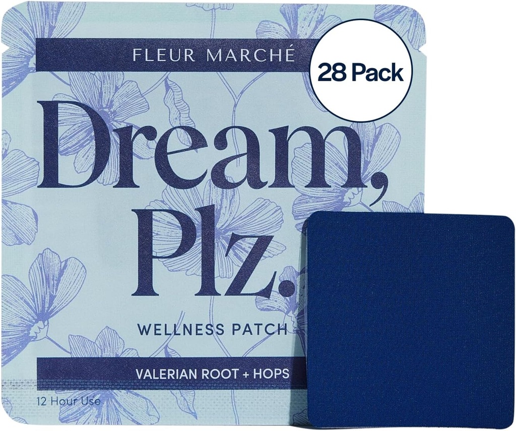 Fleur Marche Dream, Plz Botanical Sleep Patch - Bedre ZZZ 's med Valerian Root, L- Theanine, Lavendel Oil & Hums - Natural Sedative - Meget biotilgængelige - 28 Patches