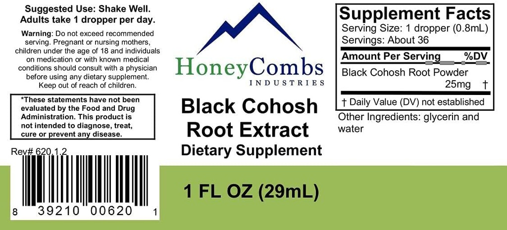 16oz. Blå Cohosh - Understøtter hukommelsen, nerver, menstruation og meget mere - Alkohol- Gratis flydende ekstrakt