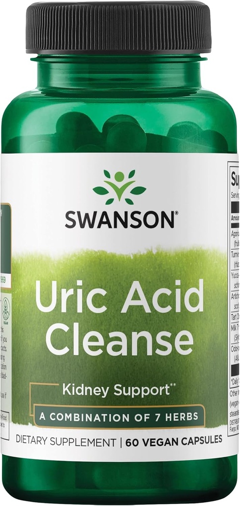 Swanson Uric Acid Cleanse - Natural Supplement Fremme Nyre Support - Har en kraftfuld kombination af 7 urter - (60 Veggie kapsler)