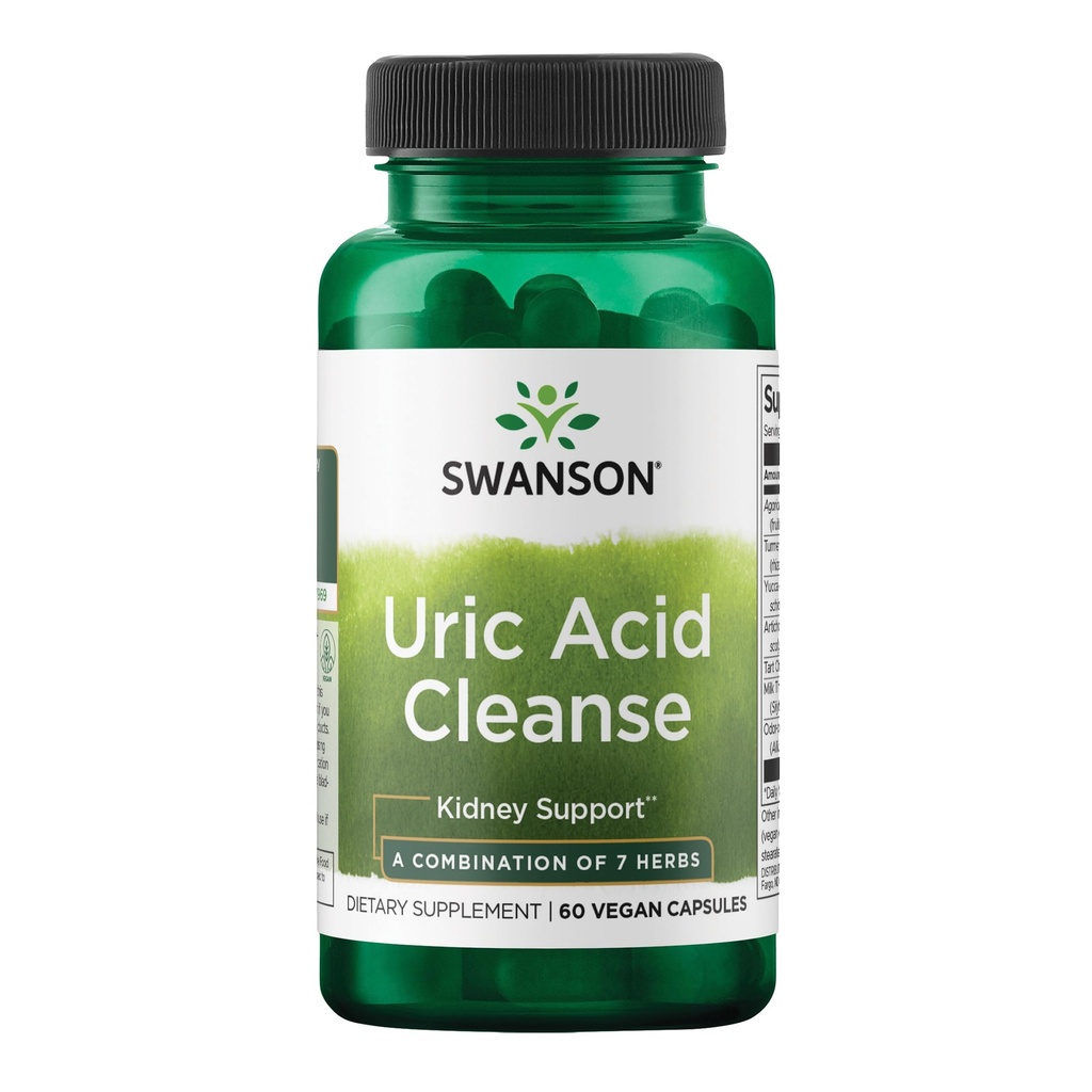 Swanson Uric Acid Cleanse - Natural Supplement Fremme Nyre Support - Har en kraftfuld kombination af 7 urter - (60 Veggie kapsler)