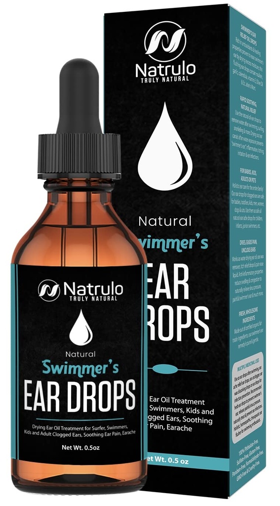 Naturlige Øre Drops til svømmere Øre, Allergi Relief, Kløe - Svømmere Øre Dråber til krøllede Øre, Itchy Øre, Lindrende Øre Smerte, Earache - Tørring Øre Oliebehandling til Surfer, Svømning, Børn, Voksne