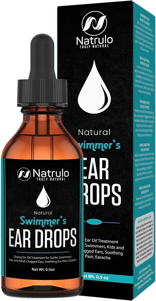 Naturlige Øre Drops til svømmere Øre, Allergi Relief, Kløe - Svømmere Øre Dråber til krøllede Øre, Itchy Øre, Lindrende Øre Smerte, Earache - Tørring Øre Oliebehandling til Surfer, Svømning, Børn, Voksne