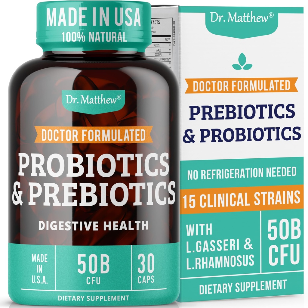 Præbiotika og probiotika: Lactobacillus Gasseri, Lactobacillus Rhamnosus, Plantarum, Casei, Bifidobacterium longum, lactis, infantis. Probiotisk Prebiotisk, Pre og Probiotika til fordøjelsessygdomme.
