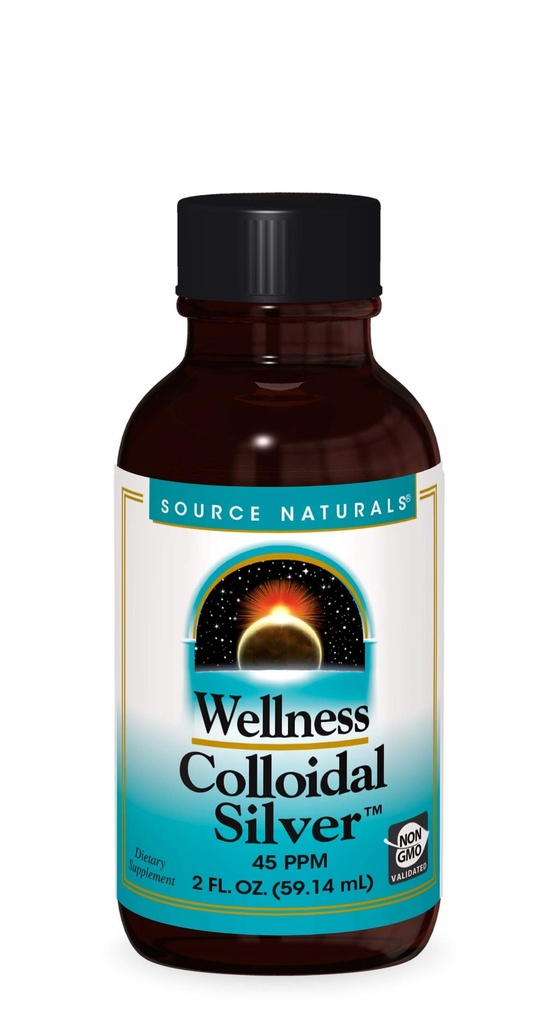 Kilde Naturals Wellness Kolloid Sølv 45 ppm, Understøtter fysisk velvære * - 2 Fluid oz