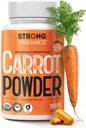 USDA Organic Carrot Powder Kapsler (120), Voksen i USA, Eye Support, Beta Caroten, Vitamin A, Carotenoider, Antioxidanter, 106 ° F Max, Vegan, Kosher-2 Months Supply