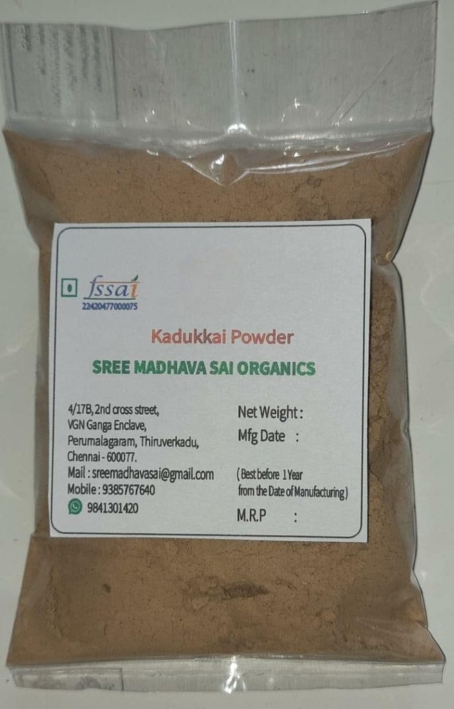 Kadukkai, Haritaki Powder for Eating,Drinking,ConstipationChurna,Weight Loss (100Gm) Dark Circles Herbal Hair Growth, Face and Skin.