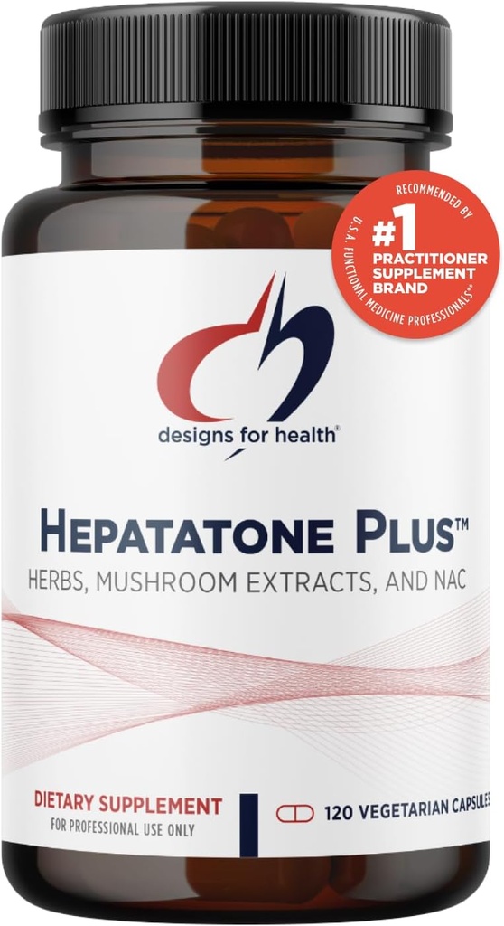 Designs for Health Lever Support Capsules - Hepatatone Plus med Milk Thistle, NAC, Schisandra - Mushroom Ekstrakter til Cleanse + immunstøtte - Lever Detox supplement til mænd + kvinder (120 kapsler)